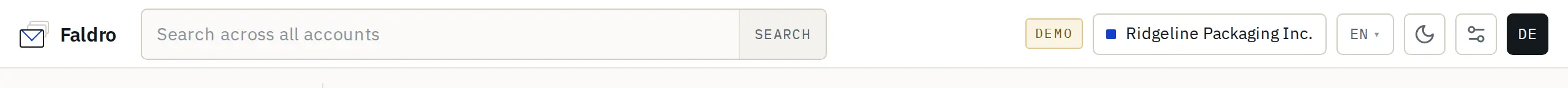 Organisation switcher in the header